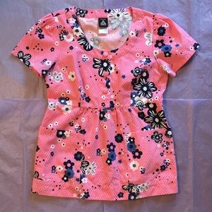 ***Reserved***Cherokee Studio Floral Dots Scrub Top Size Small